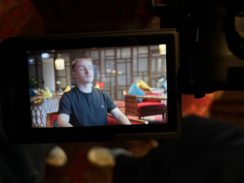 Testing the location · on the monitor · the finished frame