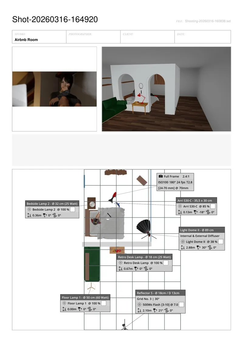 Set.a.Light 3D · set build & lighting for the Airbnb room