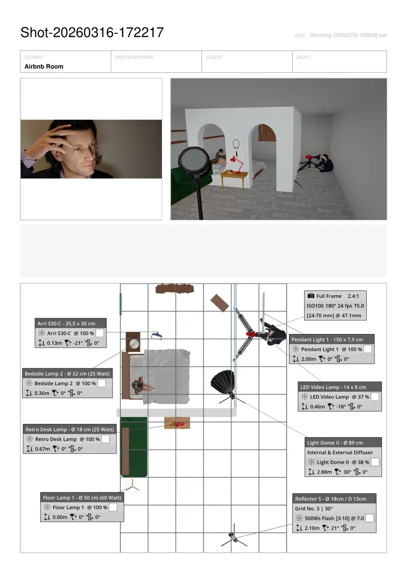 Set.a.Light 3D · set build & lighting for the Airbnb room